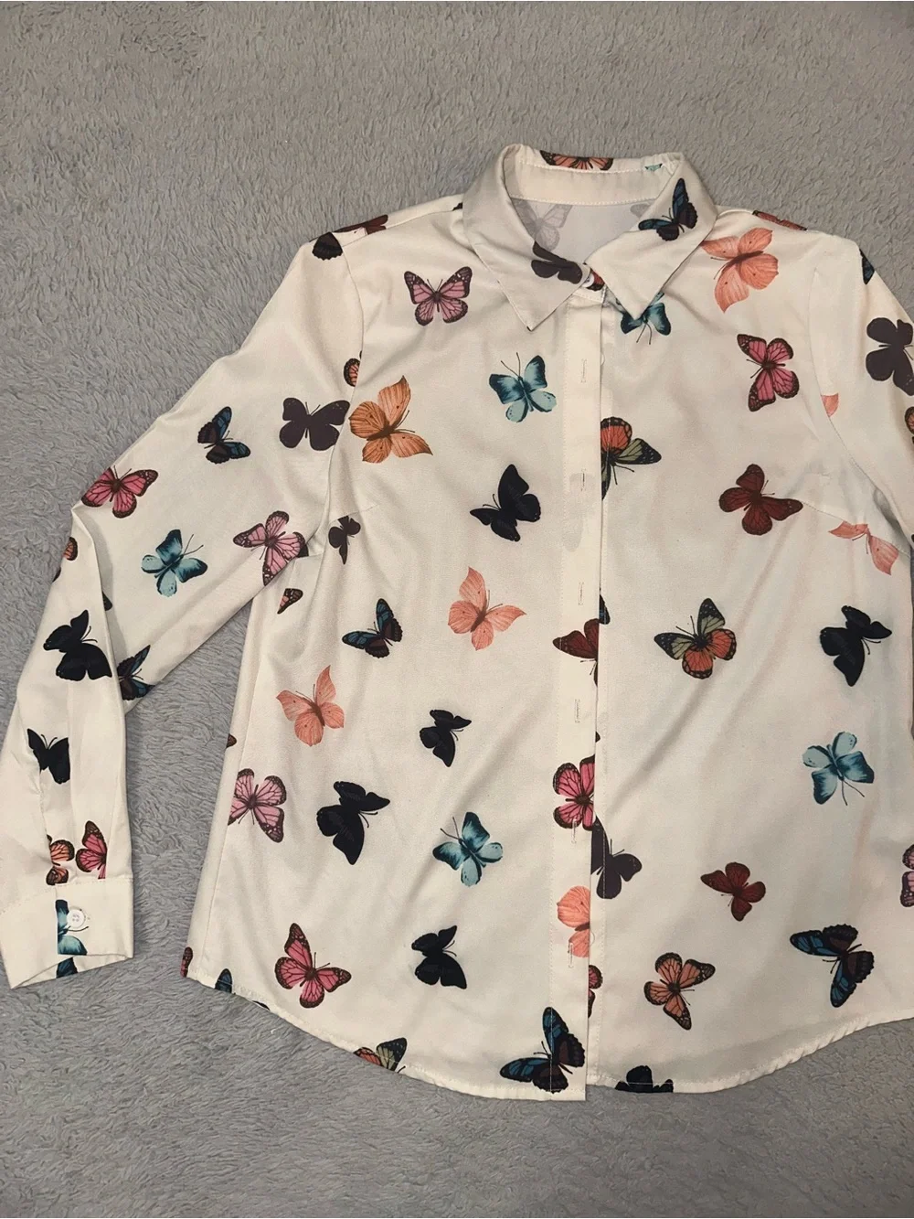 Butterflies button up shirt
